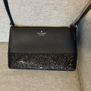 Kate Spade Greta glitter crossbody bag - black